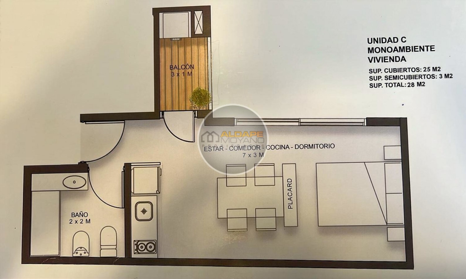 En alquiler Monoambiente a Estrenar!! (Aquino 5591) Villa Lugano